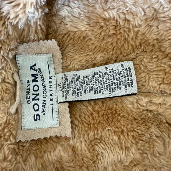 Sonoma | 90s-Y2K Tan Patchwork Genuine Leather Jacket - Picture 5 of 5